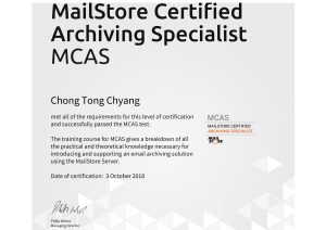 MCAS Mailstore archiving Specialist- Chong